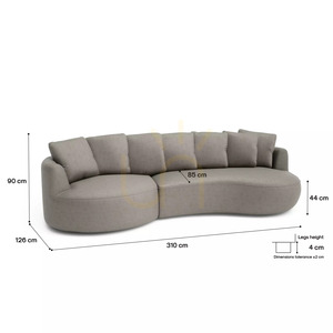 Rohová pohovka BELLEVILLE pre 4 osoby – farba Taupe od City Sofa small 4