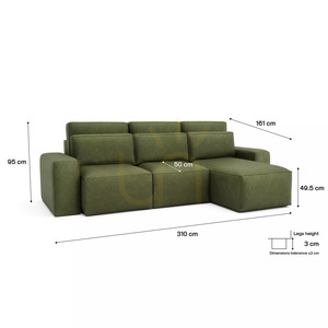 Univerzálna rohová rozkladacia pohovka JORDAAN – farba khaki od City Sofa small 5
