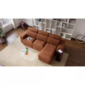 Univerzálna rohová rozkladacia pohovka JORDAAN – tehlovo červená, City Sofa small 6