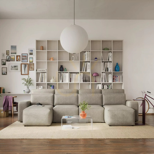 Skontrolujte Rozkladacia rohová pohovka JORDAAN – v tvare písmena U – Cream City Sofa