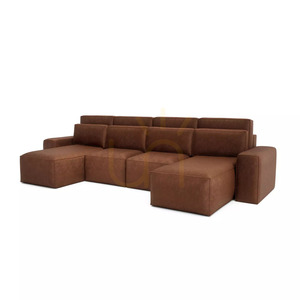 Rozkladacia rohová pohovka JORDAAN – v tvare písmena U – tehlovo červená od City Sofa small 3
