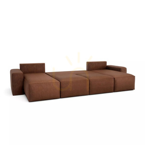 Rozkladacia rohová pohovka JORDAAN – v tvare písmena U – tehlovo červená od City Sofa small 4