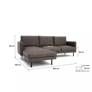 Rohová pohovka BRERA pre 4 osoby (ľavostranná) – farba taupe od City Sofa small 4