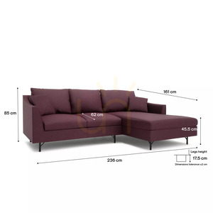 Rohová pohovka ALFAMA pre 4 osoby – Burgundy City Sofa small 4