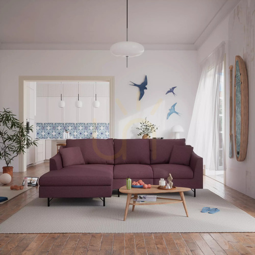 Skontrolujte Rohová pohovka ALFAMA pre 4 osoby – Burgundy City Sofa