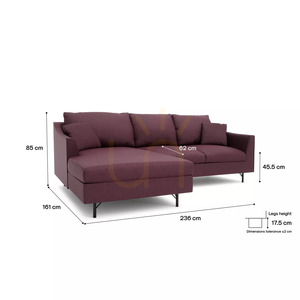Rohová pohovka ALFAMA pre 4 osoby – Burgundy City Sofa small 4