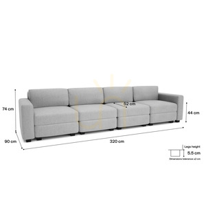 Modulárna pohovka GRACIA pre 4 osoby – pohovka Gray City small 4
