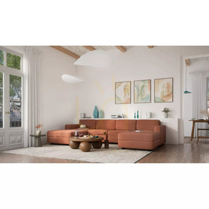 Modulárna pohovka GRACIA – v tvare písmena U, 180 x 320 x 180 cm – farba terakota od City Sofa small 6
