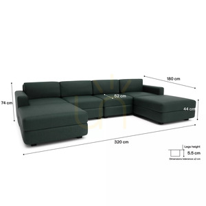 Modulárna pohovka GRACIA – v tvare písmena U, 180 x 320 x 180 cm – Green City Sofa small 4