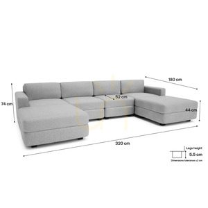 Modulárna pohovka GRACIA – v tvare písmena U, 180 x 320 x 180 cm – City Sofa Gray small 4