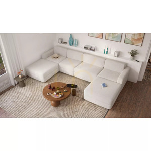 Modulárna pohovka GRACIA – v tvare písmena U, 180 x 340 x 180 cm – krémovo-béžová pohovka City small 5
