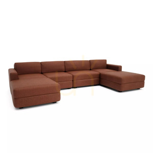 Modulárna pohovka GRACIA – v tvare písmena U, 180 x 340 x 180 cm – farba terakota od City Sofa small 2