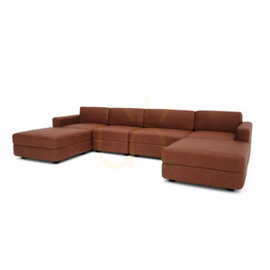 Modulárna pohovka GRACIA – v tvare písmena U, 180 x 340 x 180 cm – farba terakota od City Sofa small 3