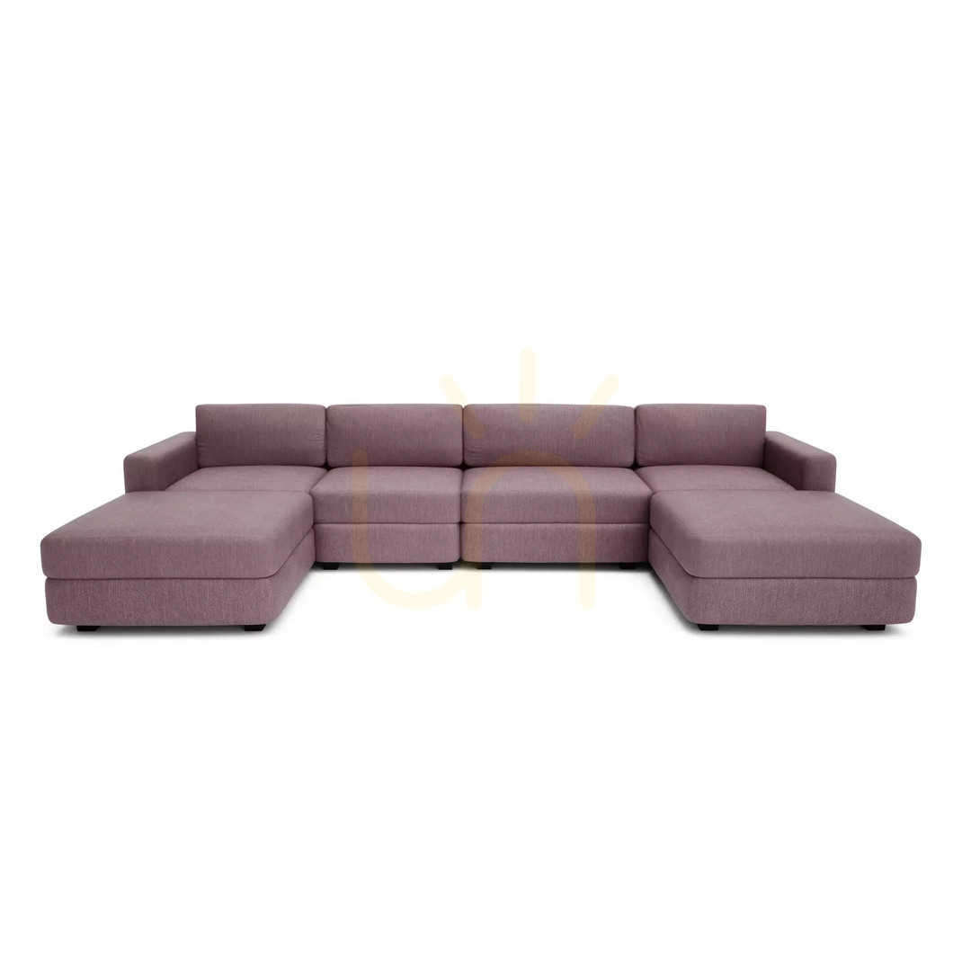 Modulárna pohovka GRACIA – v tvare písmena U, 180 x 340 x 180 cm – jemne ružová, City Sofa