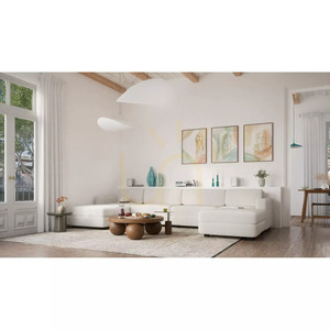 Modulárna pohovka GRACIA – v tvare písmena U, 180 x 360 x 180 cm – krémovo-béžová pohovka City small 6