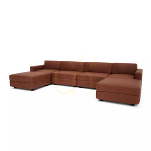 Modulárna pohovka GRACIA – v tvare písmena U, 180 x 360 x 180 cm – farba terakota od City Sofa small 3