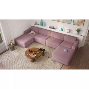 Modulárna pohovka GRACIA – v tvare písmena U, 180 x 360 x 180 cm – jemne ružová, City Sofa small 5