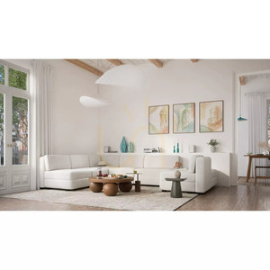 Modulárna pohovka GRACIA – v tvare písmena U, 160 x 340 x 230 cm – krémovo-béžová pohovka City small 6