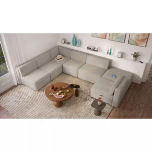 Modulárna pohovka GRACIA – v tvare písmena U, 160 x 340 x 230 cm – béžovo-sivá pohovka City small 5