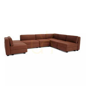 Modulárna pohovka GRACIA – v tvare písmena U, 160 x 340 x 230 cm – farba terakota od City Sofa small 2