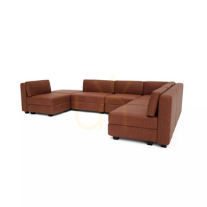 Modulárna pohovka GRACIA – v tvare písmena U, 160 x 340 x 230 cm – farba terakota od City Sofa small 3