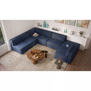 Modulárna pohovka GRACIA – v tvare písmena U, 160 x 340 x 230 cm – tmavomodrá pohovka City small 5