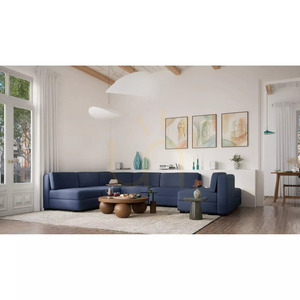 Modulárna pohovka GRACIA – v tvare písmena U, 160 x 340 x 230 cm – tmavomodrá pohovka City small 6