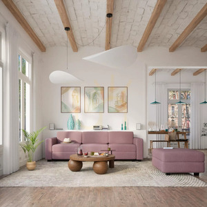 Modulárna pohovka GRACIA – krajný modul – farba tlmená ružová od City Sofa small 1