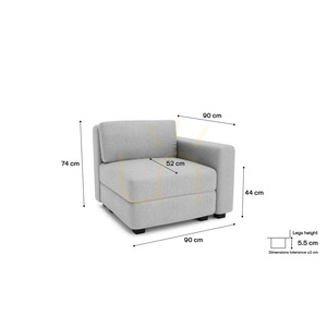 Modulárna pohovka GRACIA – krajný modul – City Sofa Gray small 4