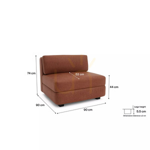 Modulárna pohovka GRACIA – veľký samostatný modul – farba terakota od City Sofa 4 Modulárna pohovka GRACIA – veľký samostatný modul – farba terakota od City Sofa small 4