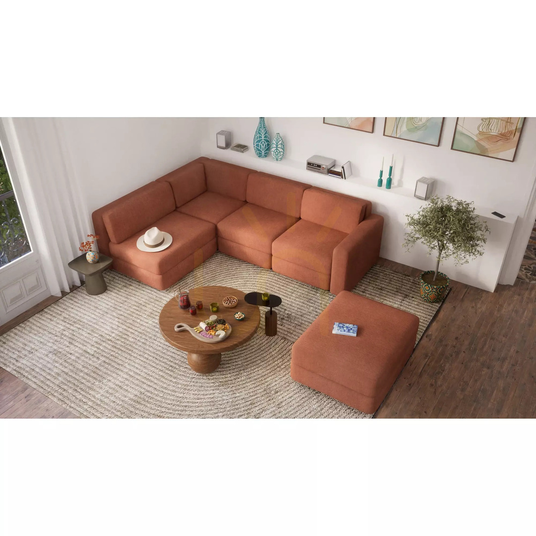 vyhliadka Modulárna pohovka GRACIA – veľký samostatný modul – farba terakota od City Sofa Modulárna pohovka GRACIA – veľký samostatný modul – farba terakota od City Sofa