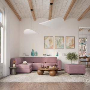 Modulárna pohovka GRACIA – veľký samostatný modul – v jemnej ružovej farbe od City Sofa small 5