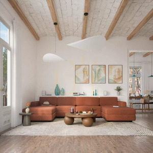 Modulárna pohovka GRACIA – veľký modul s podnožkou – farba terakota od City Sofa small 5