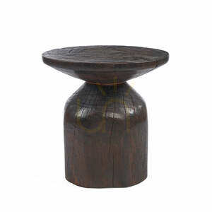 Bočný stolík BAZAR BIZAR Drumline z dreva, tmavý orech, 50 cm small 0