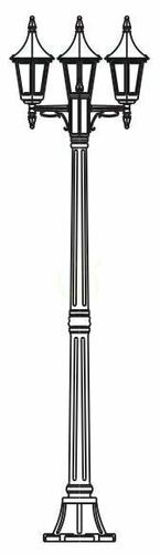 Skontrolujte Záhradná lampa Norlys Rimini 403BC, tri lampáše, čierna s medenou patinou, 3 × E27, 188 cm