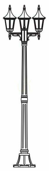 Rimini 403BS Silver E27 Garden Lantern by NORLYS