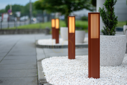 Skontrolujte Záhradný LED stĺpik NORLYS Astrid 2208CB, medenohnedý, 85 cm, DALI2