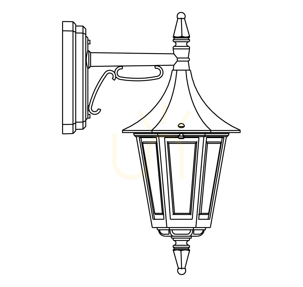 Rimini 2591BD Gold E27 NORLYS Outdoor Wall Sconce