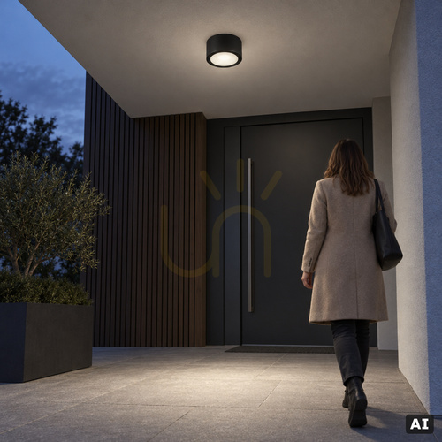 Skontrolujte Vonkajšie stropné LED svietidlo Sol 4058BL Ø20 cm, 19,3 W, 4000 K, DALI-2, čierne, NORLYS