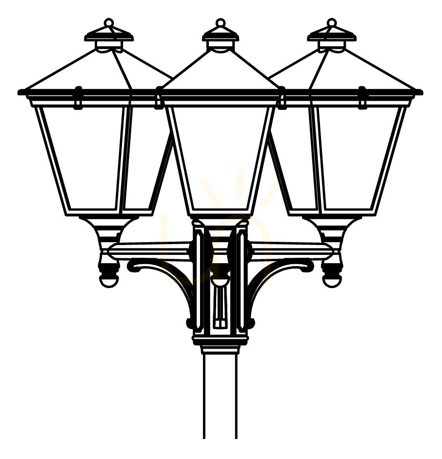 Garden Lantern Norlys London Big 4132BC LED 3x9.5W 2271 lm 3000K IP54 Copper Patina