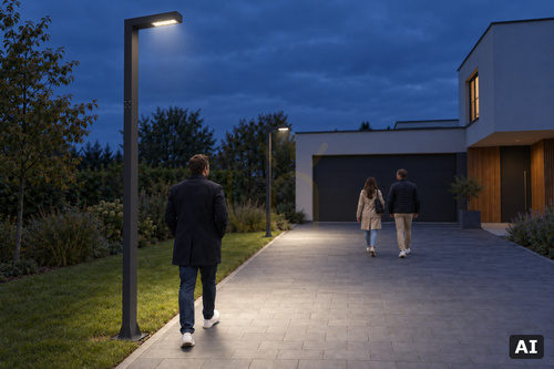 Skontrolujte Záhradné svietidlo Norlys Asker 5227GR, stĺp 3 m, LED 19,5 W 2827 lm 4000 K, DALI2, grafitové, IP65