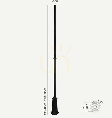 Skontrolujte Osvetľovací stĺp NORLYS Lamppost 30101BL čierny 350 cm
