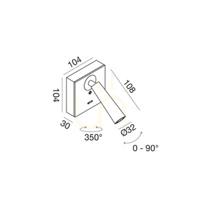 Nástenné svietidlo Gea Luce GAP592 LED 3 W 3000 K matné zlato, nastaviteľné, s vypínačom small 1