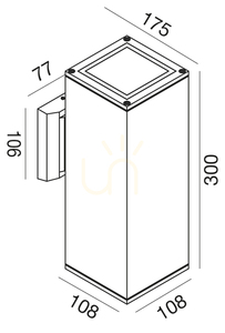 GES1016 Vonkajšia nástenná svietidlo Graphite Gea Luce, IP65 small 1
