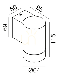 Vonkajšie nástenné svietidlo Gea Luce GES1060, biele, GU10, IP54, Ø6,4 cm small 1