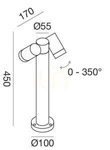 Záhradný stĺpik Gea Luce GES1112 hnedý, 45 cm, 2×GU10, IP65 small 1