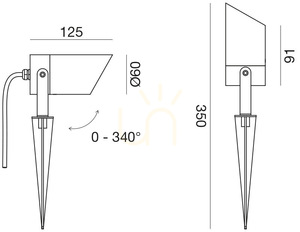 GES1141 Hnedý LED reflektor Gea Luce IP65 small 1