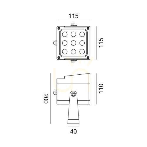 Skontrolujte GES2231 LED reflektor Gea Luce v antracitovej farbe, IP65