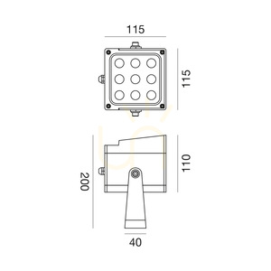 GES2231 LED reflektor Gea Luce v antracitovej farbe, IP65 small 1