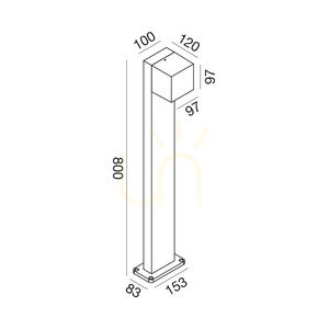 GES2322 Hnedý stĺp verejného osvetlenia Gea Luce IP65 small 1